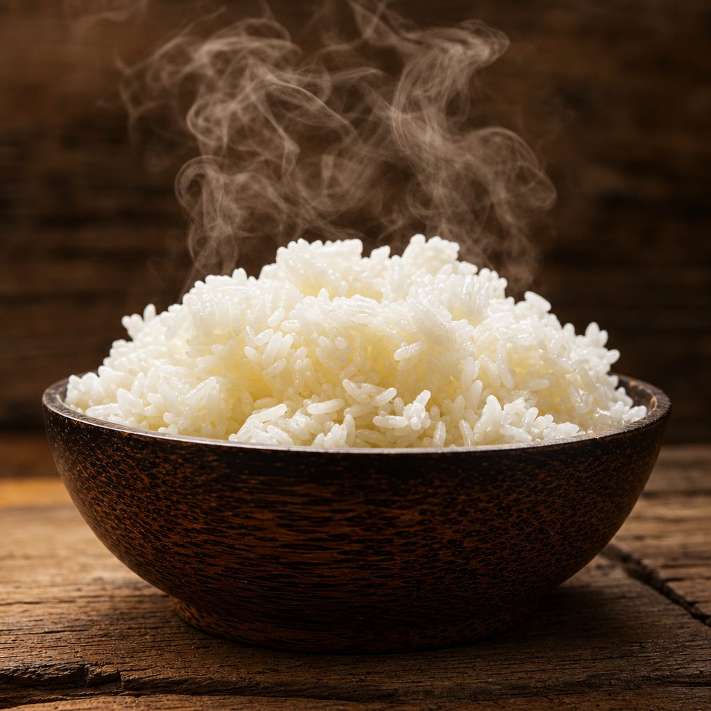 Steamed Jasmine Rice.