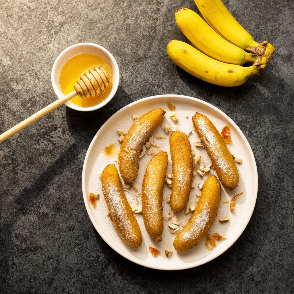 Fried Banana with Honey.