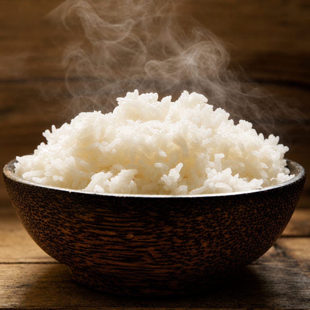 Steamed Jasmine Rice.